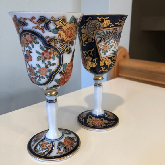 Japanese Arita porcelain Imari wine glasses - Picture 6 of 10